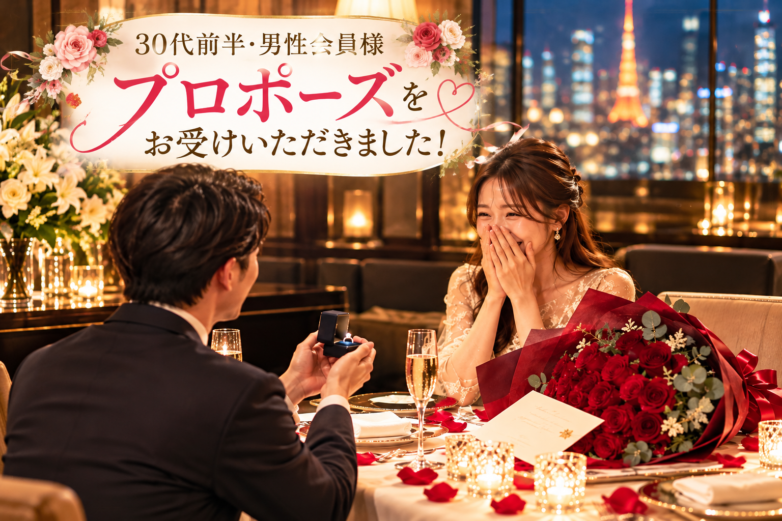 【祝♡プロポーズ成功！】30代前半男性会員様・プロポーズをお受けいただきました！